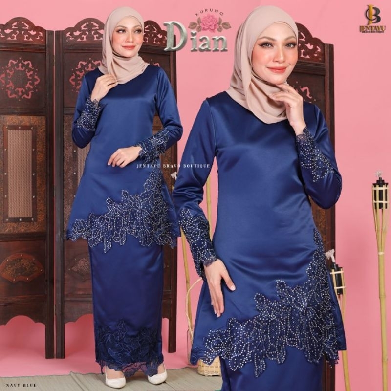 DIAN KURUNG PAHANG JBE BLACK, DUSTY GREEN,  MAROON, LAVENDER, Baby blue