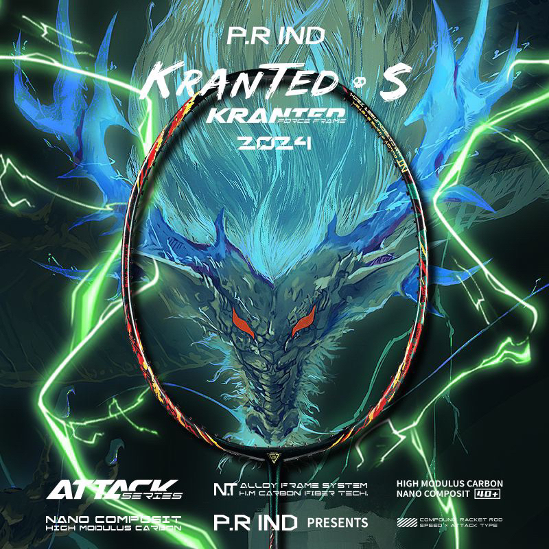 P.R IND | KRANTED-S GREEN DRAGON BADMINTON RACQUET (PURUI) | 浦锐 狂徒S羽球拍 ...