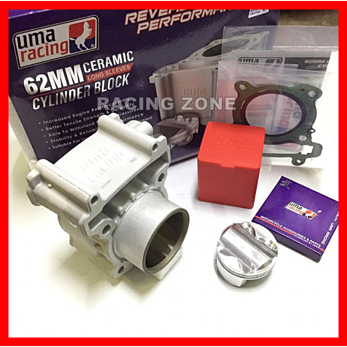 UMA RACING Y15ZR LC135 62mm / 65mm CERAMIC BLOCK LONG SLEEVE FORGED ...