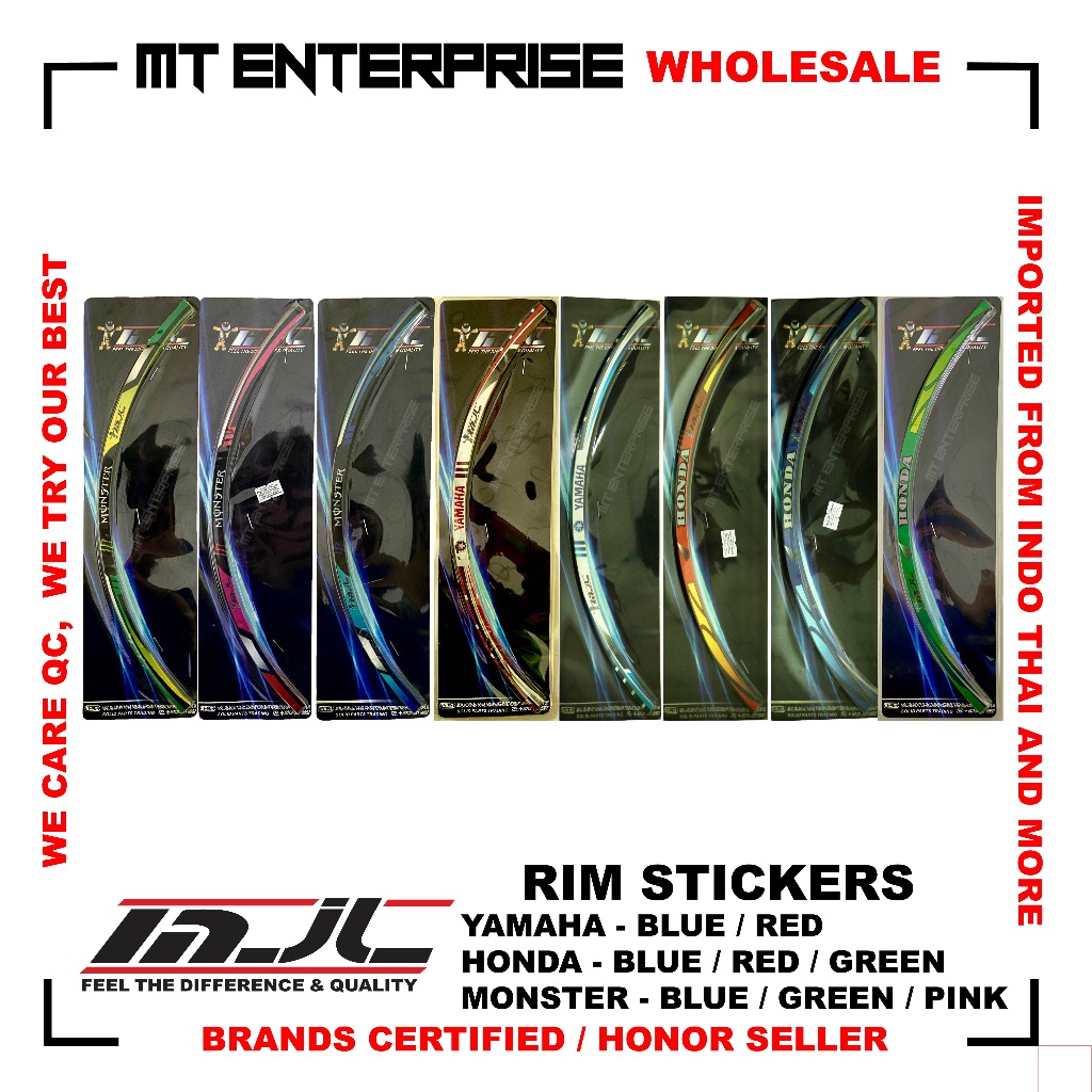 BUY 1 FREE 1 - MJL Original Honda / Yamaha / Monster Rim Stickers - 17 ...