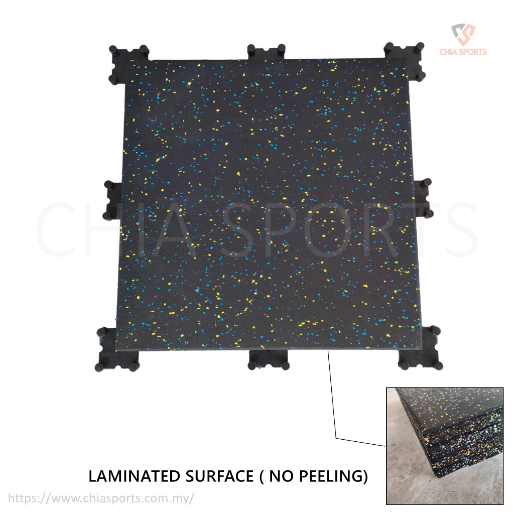 1pc 25mm Interlock Gym Floor Mats 50 x 50cm 20″x20″ Interlocking Tiles