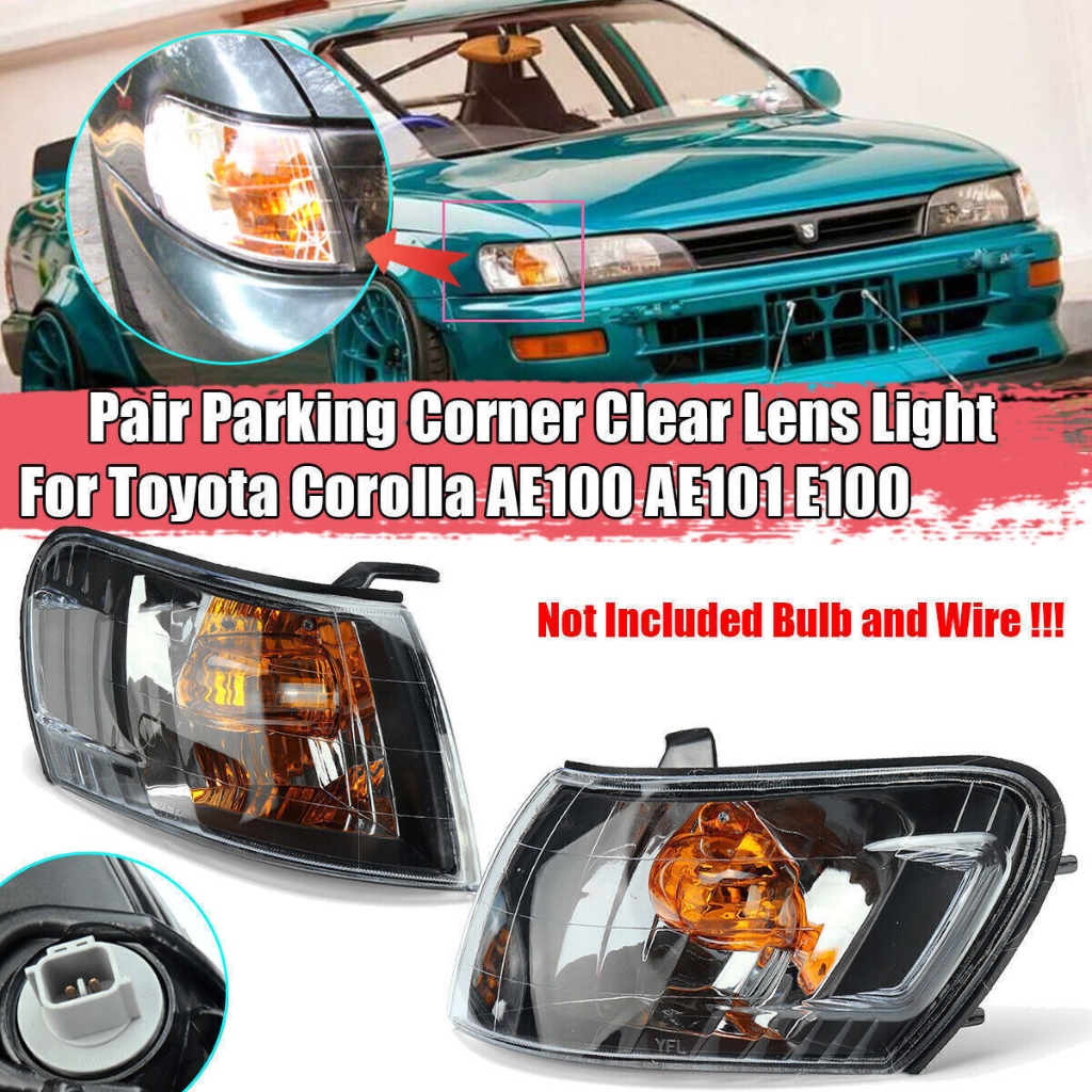 Pair Of Amber Turn Signal Bumper Corner Lights For 1993-1997 Toyota Corolla AE100 (Left & Right) 3 thumbnail image