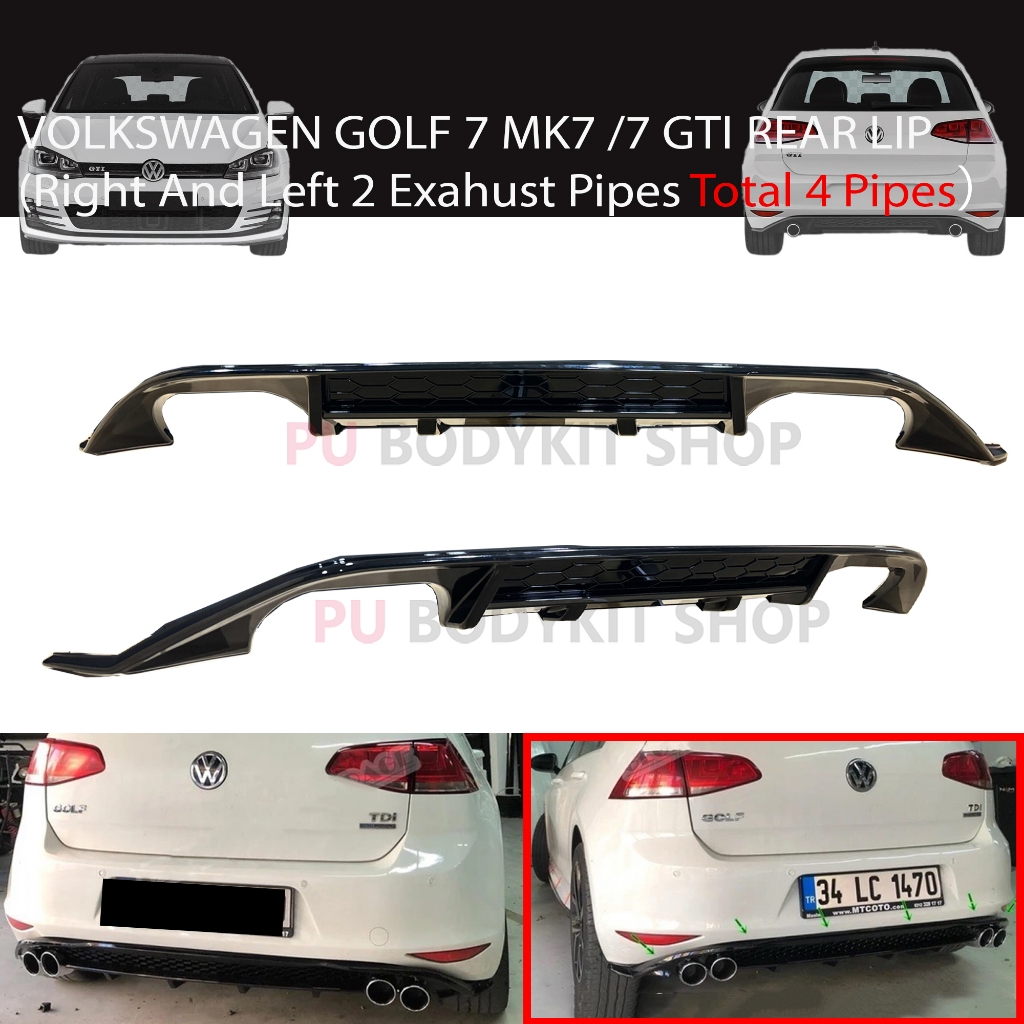 VOLKSWAGEN GOLF 7 GTI MK7 GTI 7 LEFT AND RIGHT DUAL EXHUAST PIPE CAR ...