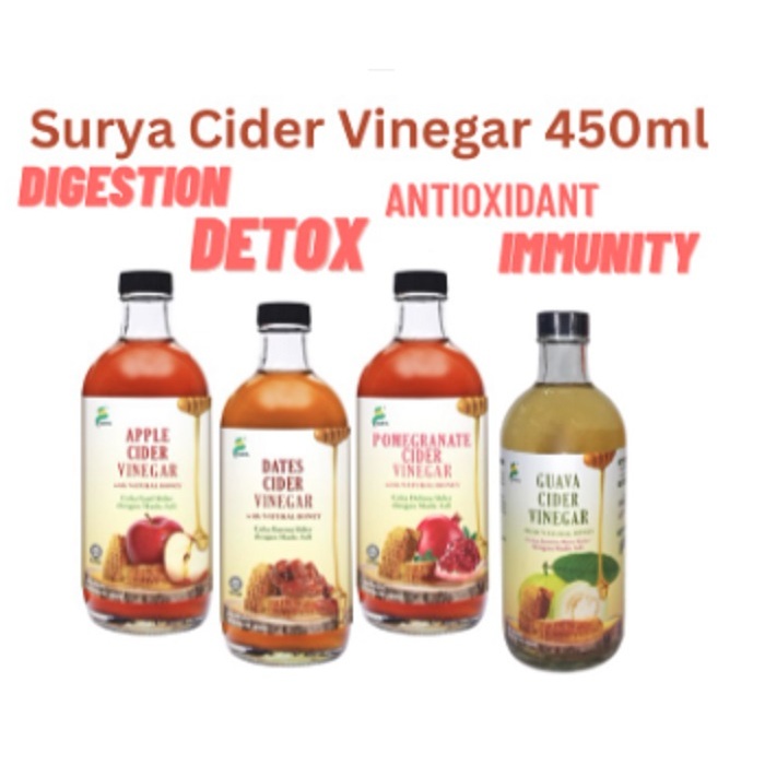 SURYA CIDER VINEGAR 450ML APPLE/POMEGRANATE/DATES/GUAVA [Exp 20252026