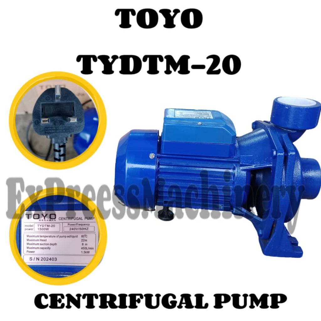 Electric Water Pump Centrifugal Suction TOYO brand model TYDTM-20 ...