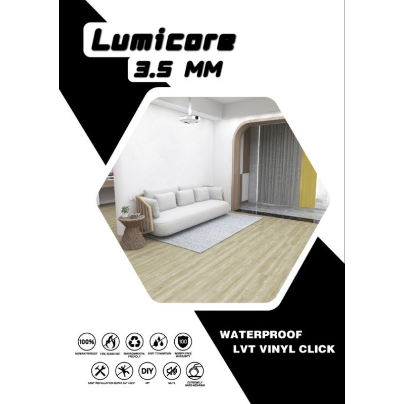 LVT Luxury Vinyl Click 3.5MM interlocking # No need glue! | Shopee Malaysia