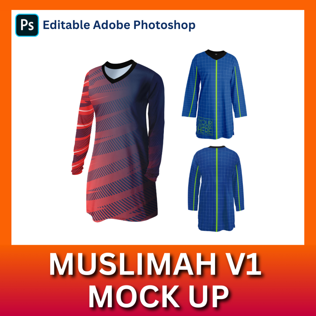 Muslimah Mockup Version 1 - Baju Mockup - Shirt Mockup / Template