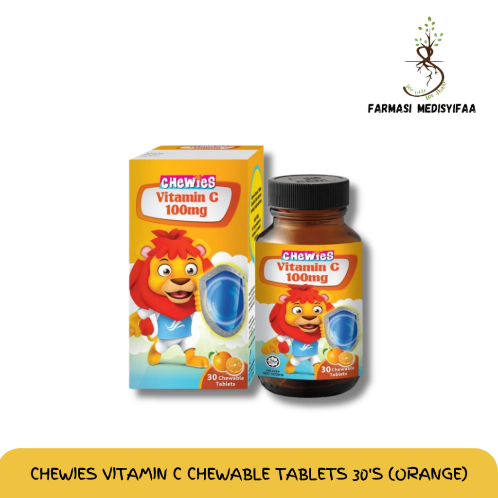 CHEWIES VITAMIN C 100MG CHEWABLE TABLETS 30'S (ORANGE) | Shopee Malaysia