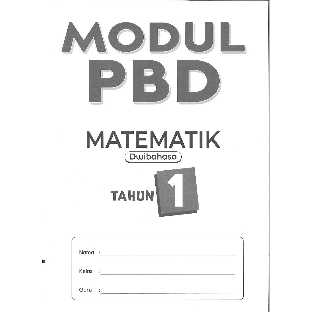 Modul Pbd Matematik Tahun 1 Dwibahasa Shopee Malaysia