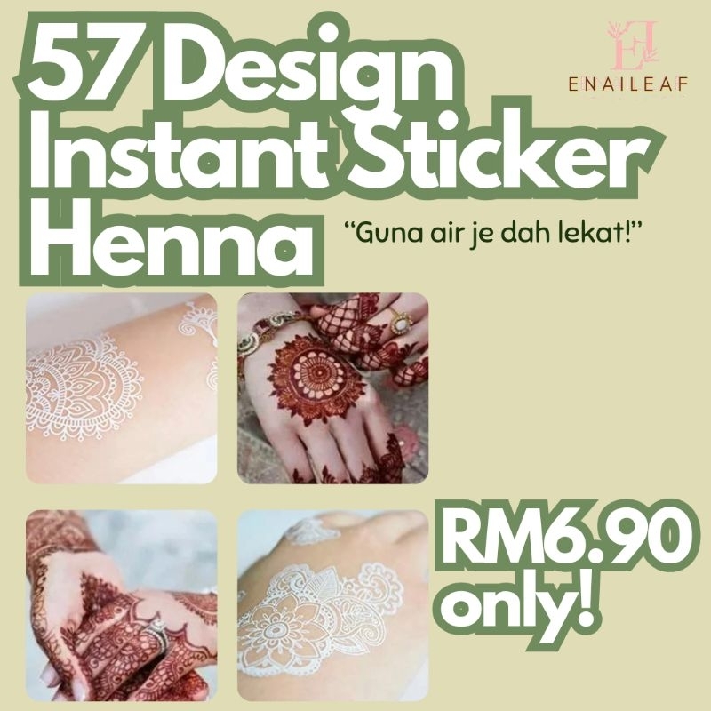 INSTANT STICKER HENNA | RED HENNA | WHITE HENNA | Shopee Malaysia