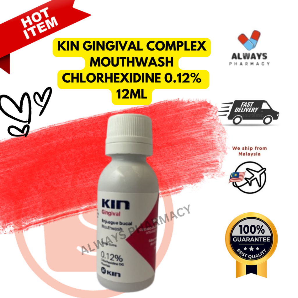 KIN GINGIVAL COMPLEX MOUTHWASH CHLORHEXIDINE 0.12% 12ML - KUMUR MULUT ...
