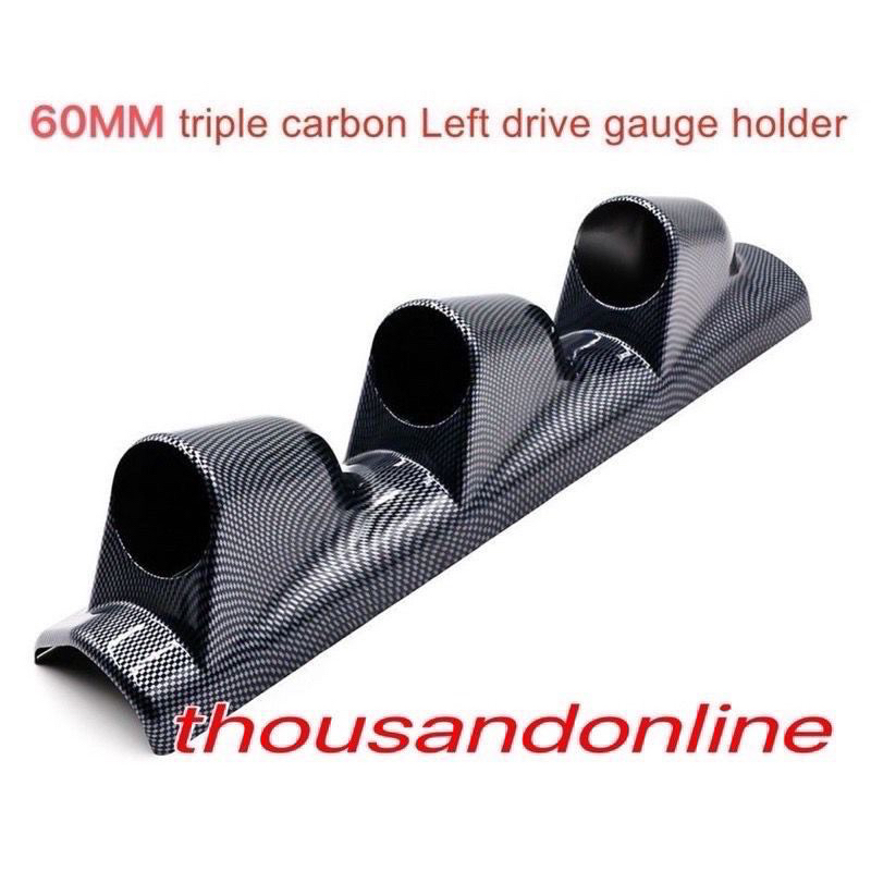 UNIVERSAL 2" 52MM ABS LEFT DUAL HOLE METER PILLAR GAUGE POD MOUNT HOLDER RACING
