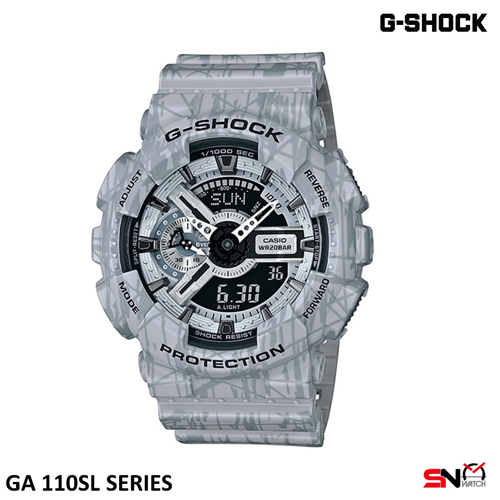 Casio G Shock GA 110SL Slash Pattern Series Analog Digital Men Sports Watch Jam Tangan Lelaki Shopee Malaysia