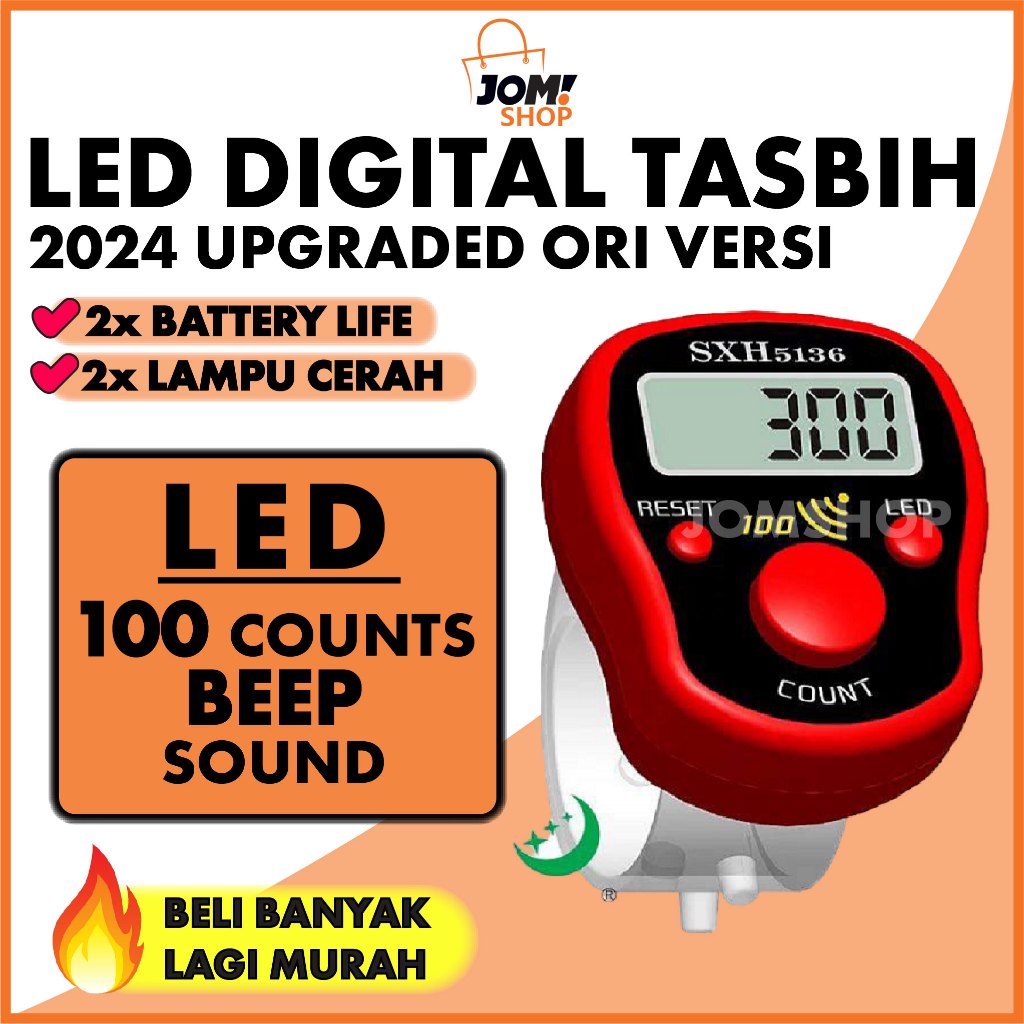 LED Display Beep Sound Digital Tasbih /Hand Tally Finger Counter/Tasbih ...