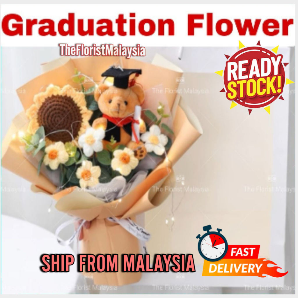 🔥𝑳𝑶𝑪𝑨𝑳 𝑺𝑻𝑶𝑪𝑲🔥 Graduation Knitted Flower/ Knitted flower bouquet/ Flower ...