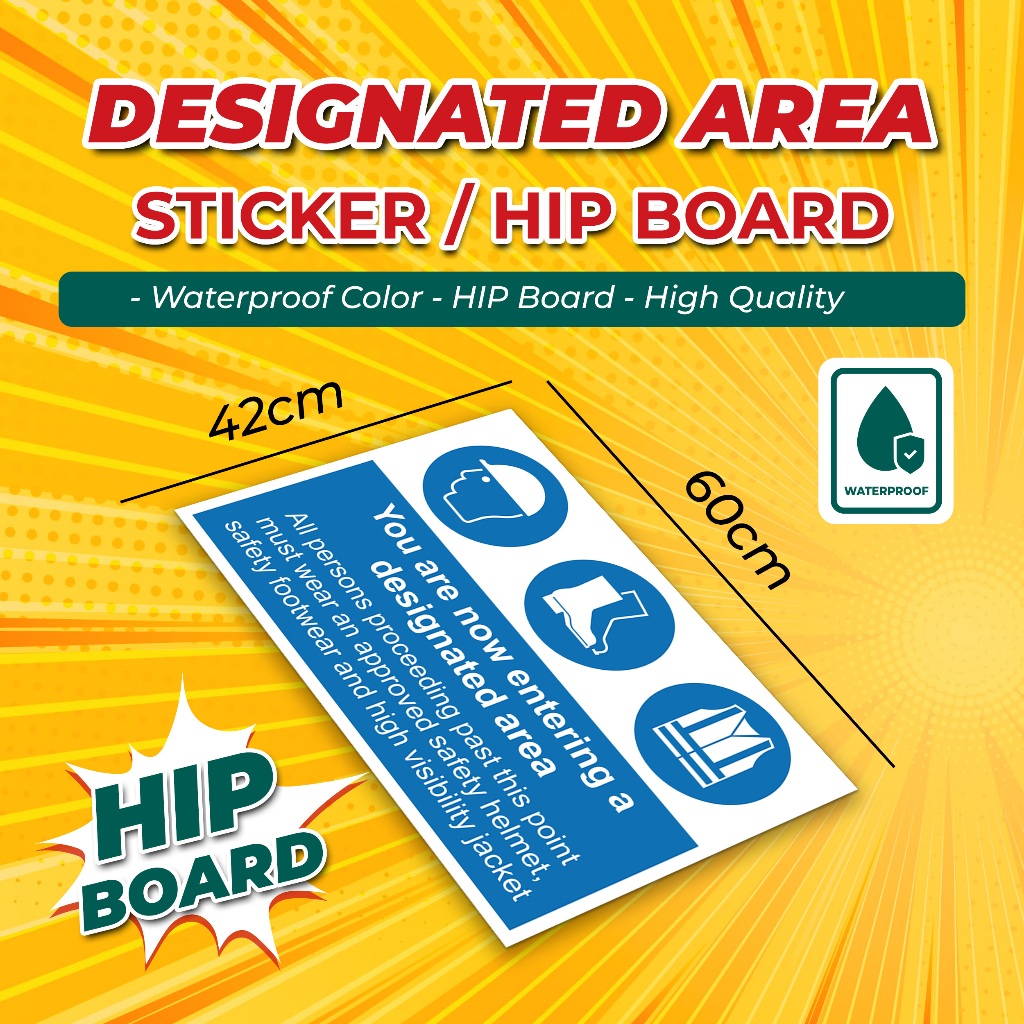 Designated Area Sticker/HIP Board Signage | Shopee Malaysia
