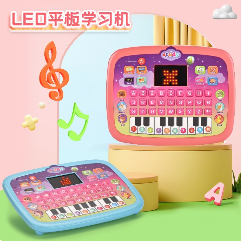 LED Screen Learning Tablet Laptop Alphabet Piano Montessori Toys Kid ...