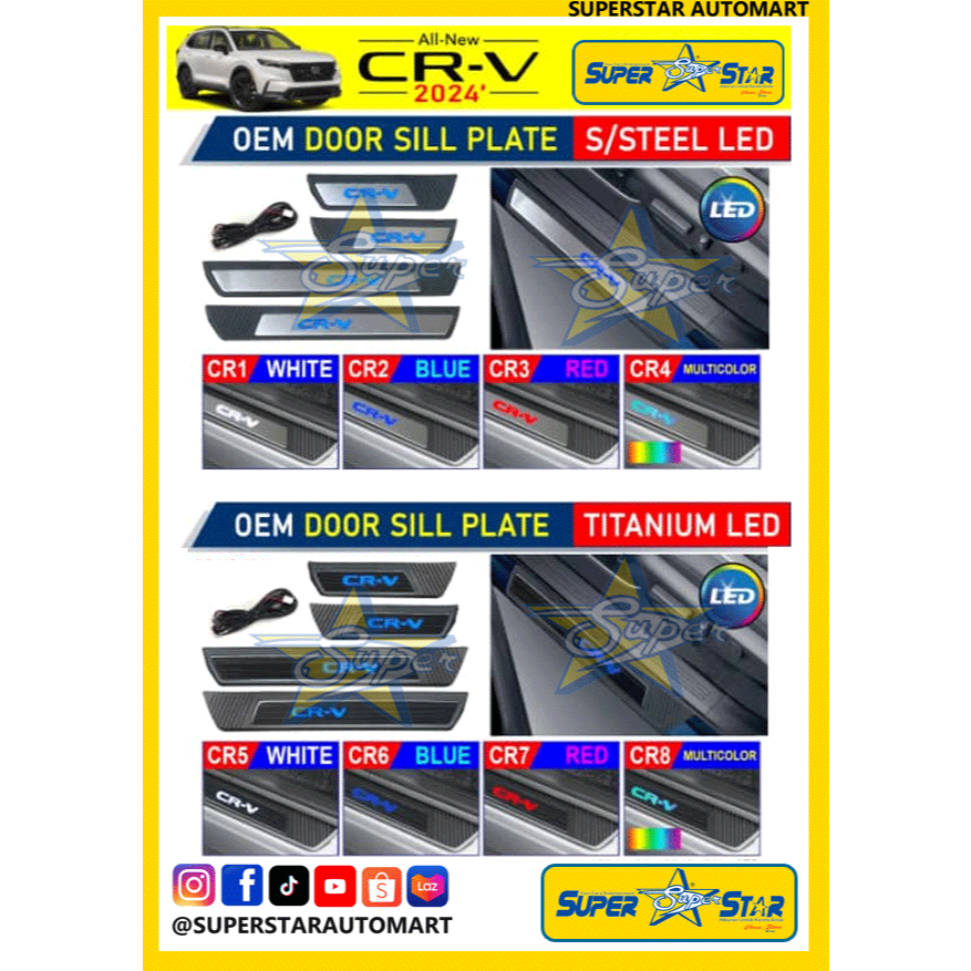 HONDA CRV 2024 LED DOOR SILL PLATE Shopee Malaysia