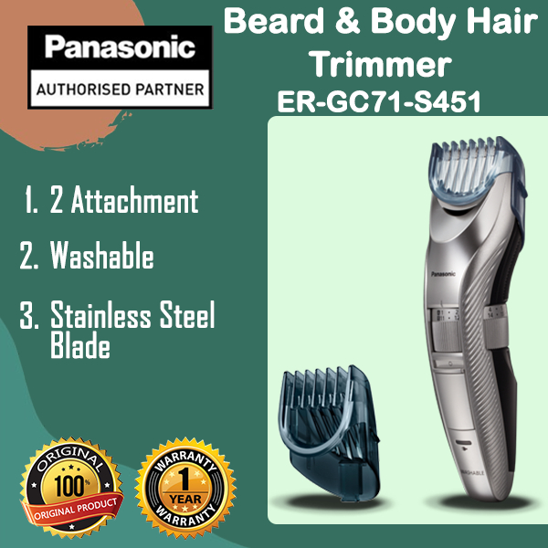 PANASONIC ER-GC71 HAIR, BEARD & BODY HAIR TRIMMER ER-GC71-S451 | Shopee ...
