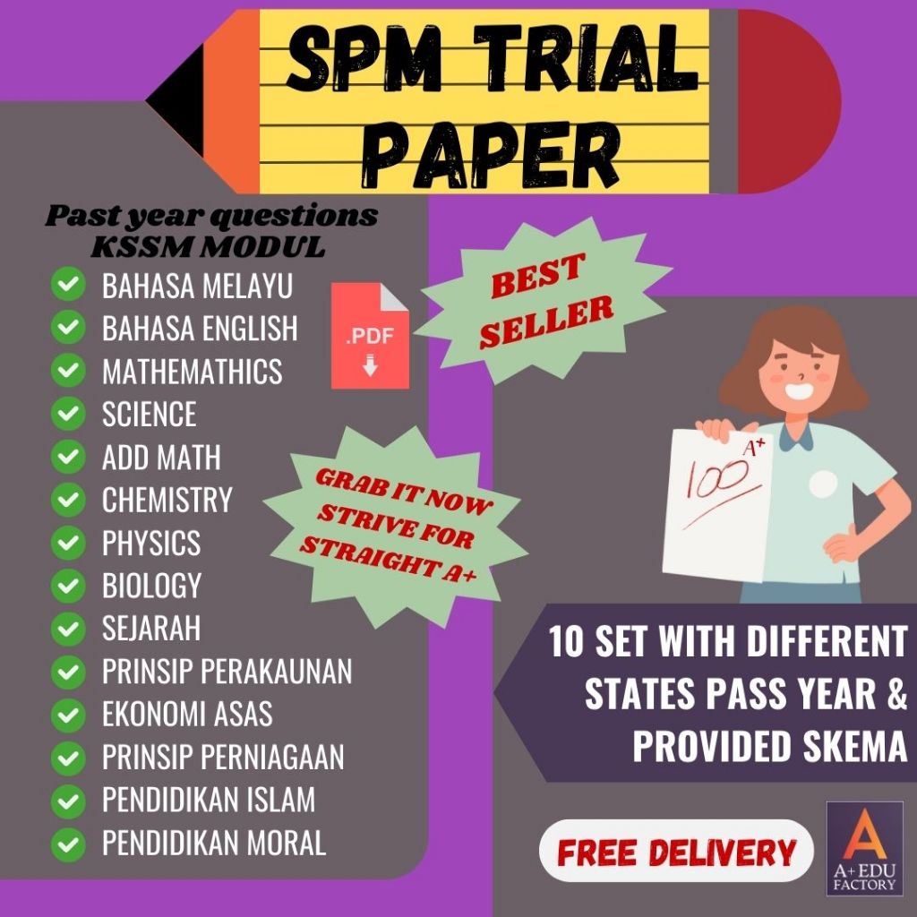 [📚PDF] 10 SET Pass Year TRIAL SPM 2024 KSSM Kertas Percubaan SPM 2024