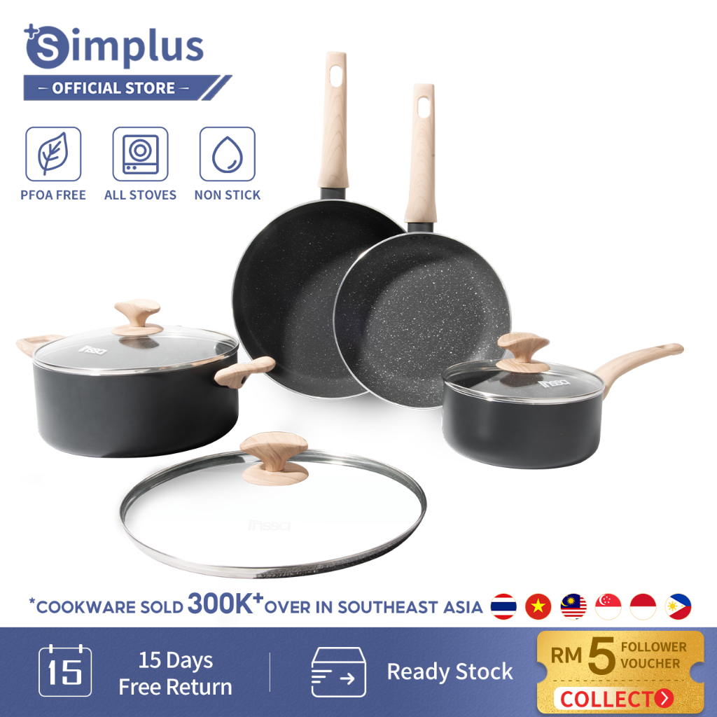 Simplus 24cm Fry Pan/24cm Soup Pot/28cm Wok/18cm Sauce Pot U.S. XYLAN