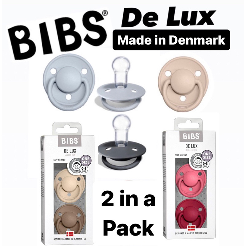 BIBS Baby De Lux Silicone Pacifier DELUX Dummies PUTING MADE IN DENMARK