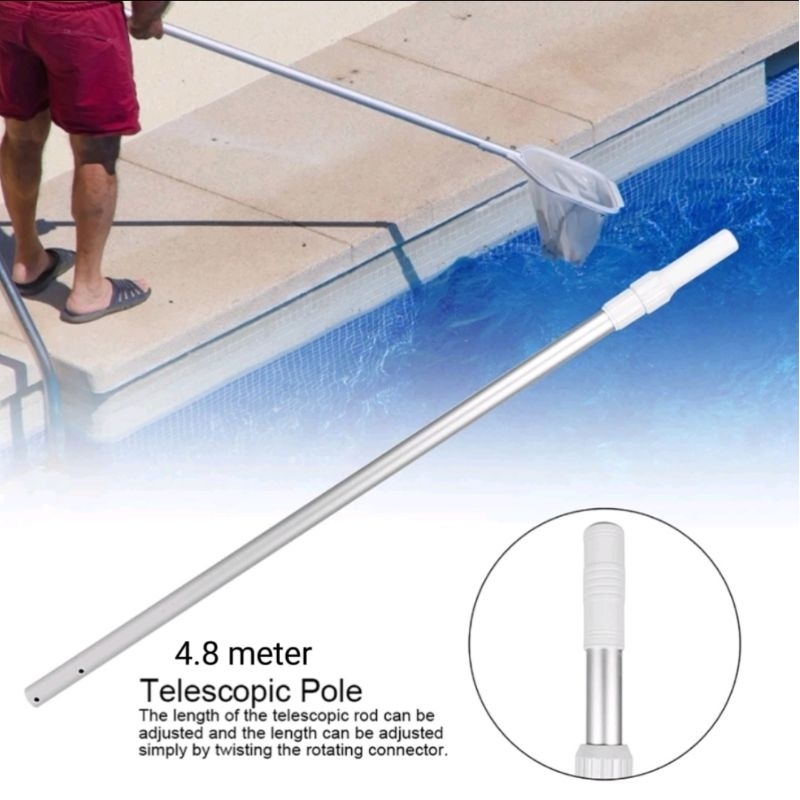 Swimming pool telescopic pole 4.8 meter (2.4meter X2 steps) | Shopee ...