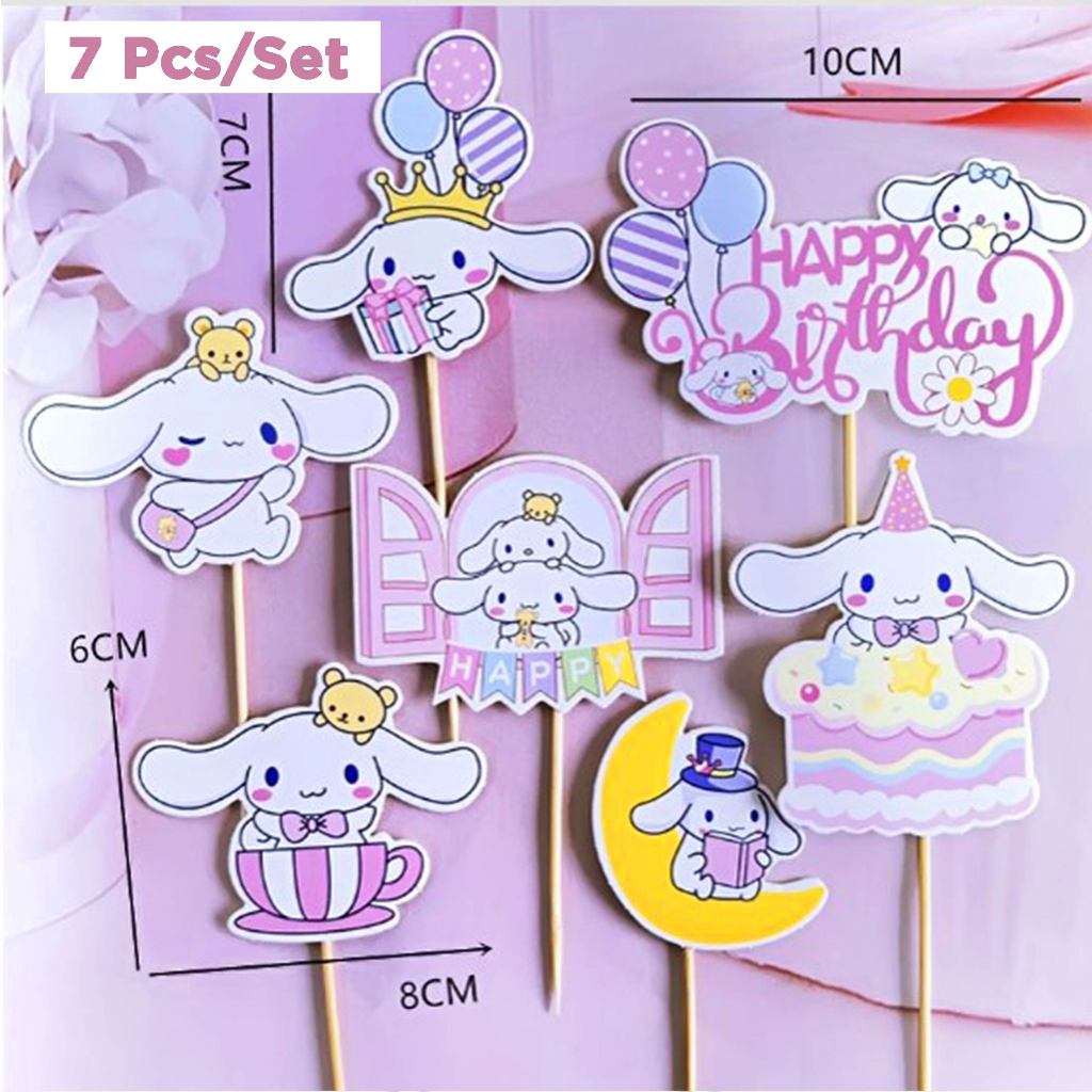 Kuromi Toy Hello Kitty Melody Theme Cake Topper Cake Decoration Birthday Cake Sanrio Topper 库洛米 9275