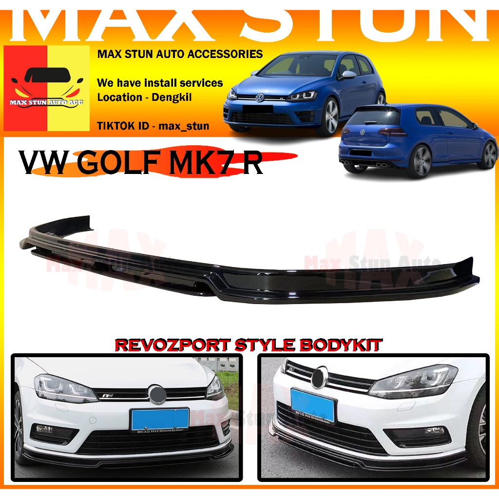 VOLKSWAGEN GOLF MK7 R REVOZPORT FRONT LIP BUMPER SKIRT V LIP DEPAN GOLF ...