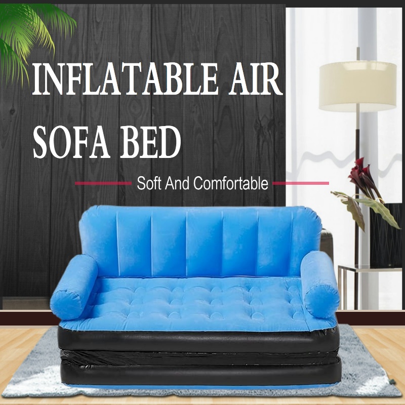 2 in 1 Personality Flocking Inflatable Sofa Bed Modern Single Creative ...