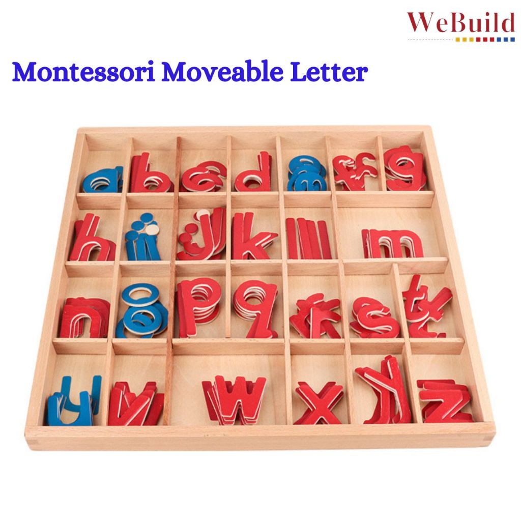 Montessori Wooden Moveable Letter 蒙氏活动字母箱 Early Education Alphabet ...
