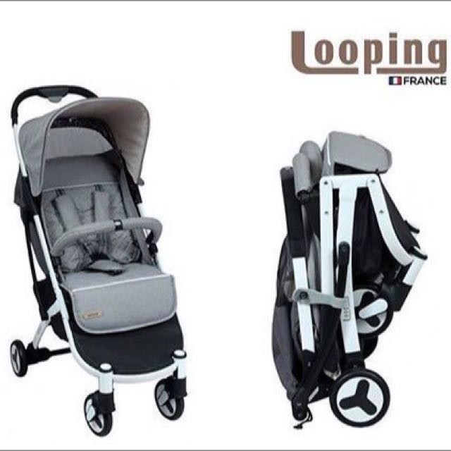 Looping Squizz Compact Stroller Free Rain Coat White Frame Shopee Malaysia