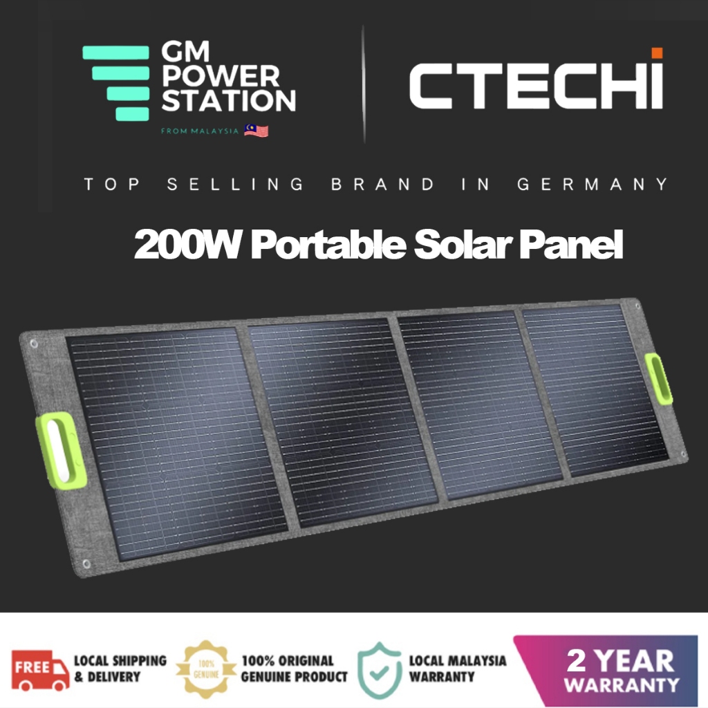 ctechi 200w portable solar panel , foldable IP7 waterproof | Shopee ...