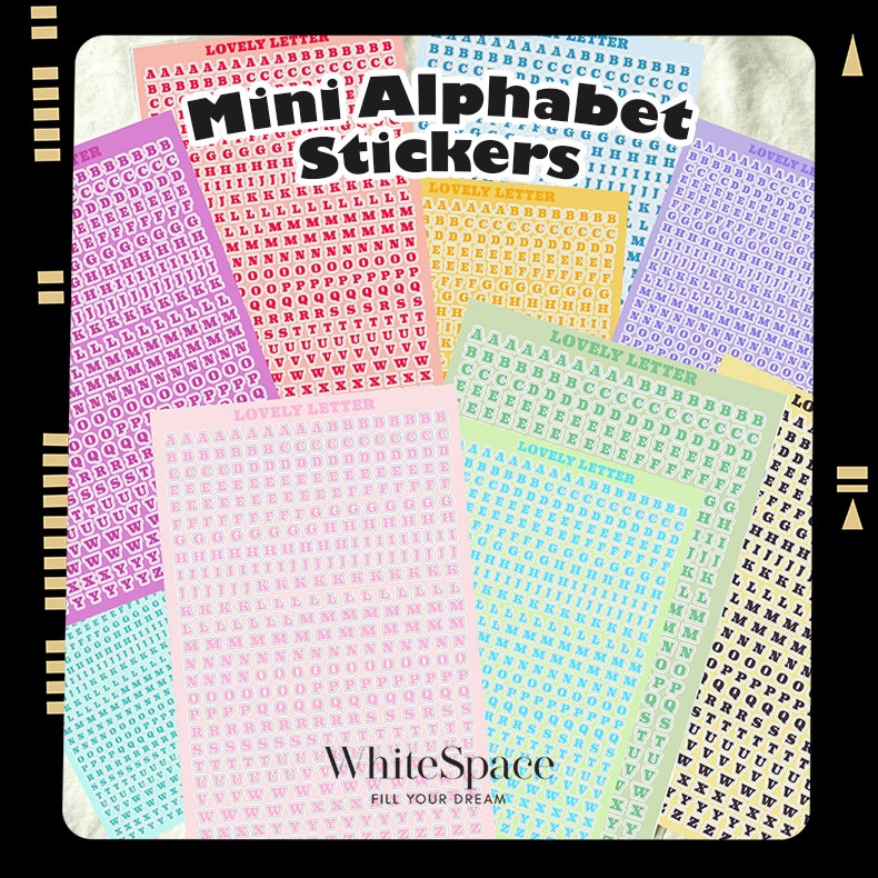 Whitespace 1pcs Mini Alphabet Sticker Colorful Korean Alphabet ABC ...