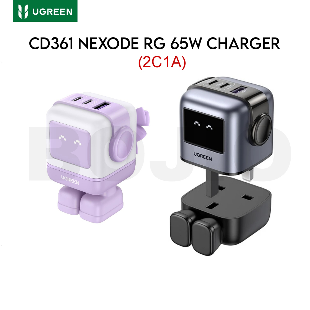 CD361 Ugreen Nexode RG Robot GaN 65W Fast Charger 2C1A Ugreen kepala ...