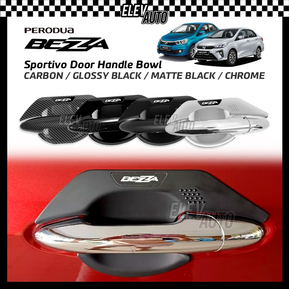 Perodua Bezza Sportivo Door Handle Bowl Cover Trim Carbon Chrome Black ...