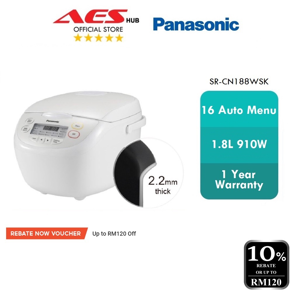 Panasonic SRCN188 1.8L Jar Digital Rice Cooker Non Stick Periuk Nasi Elektrik