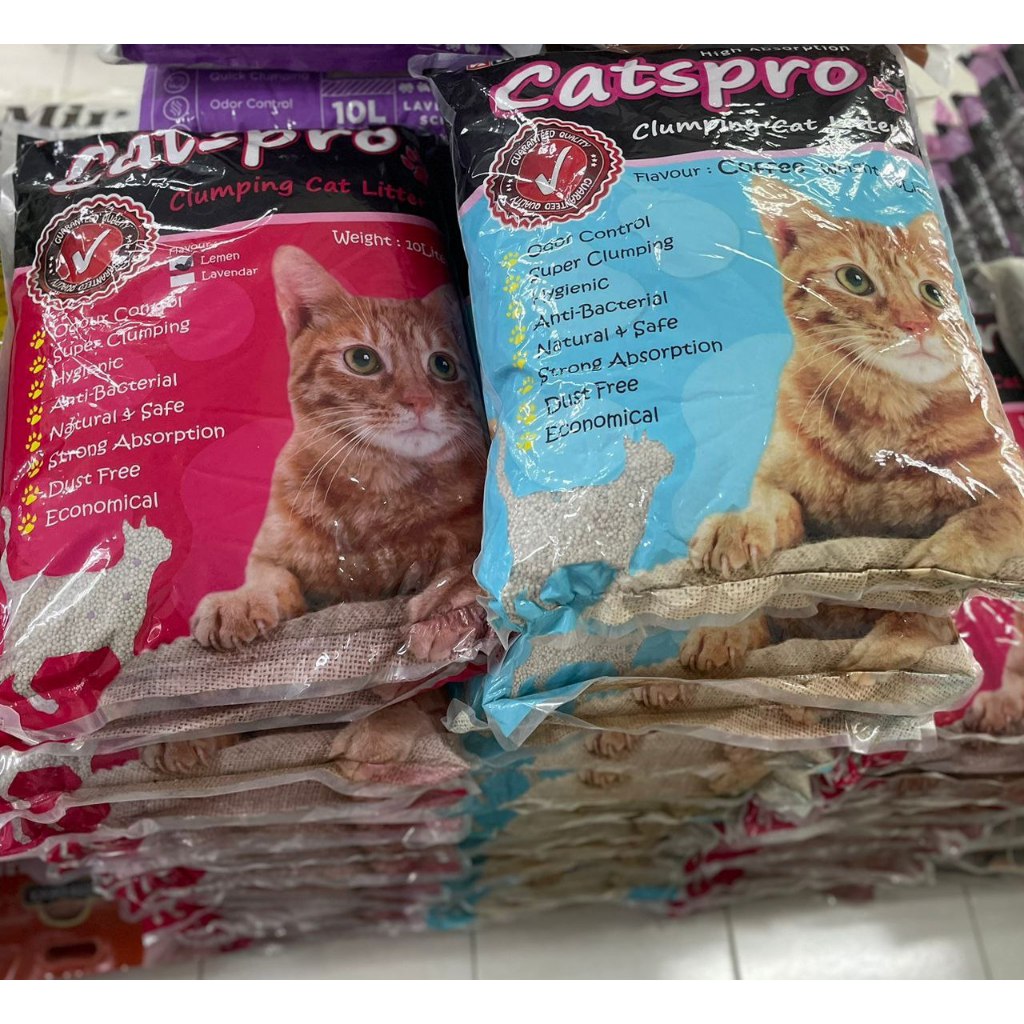 CATSPRO CLUMPING CAT LITTER SAND 10 LITRE | PASIR KUCING LEMON / COFEE ...