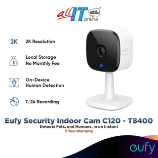 Anker Eufy T8400 Indoor Cam C120 | Human and Pet AI | Night Vision | Two-Way Audio | Voice Assistants