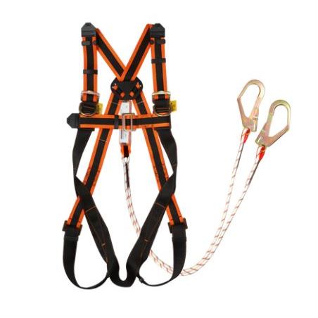 PROGUARD Full Body Harness 3 D-ring – Double Kernmantle Lanyard Set ...