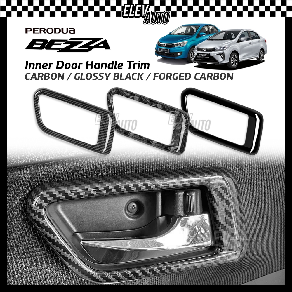Perodua Bezza Inner Door Handle Trim Carbon Fiber Black Interior ...