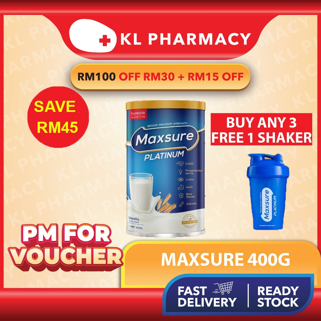 BUY 3 FREE SHAKER(400g) Maxsure Platinum 400g (Vanilla) - [1 tins ...