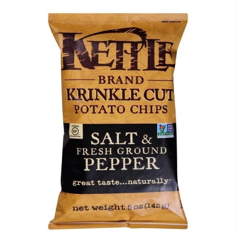 Kettle Potato Chip Salt & Ground Pepper Black Pepper 141g expire