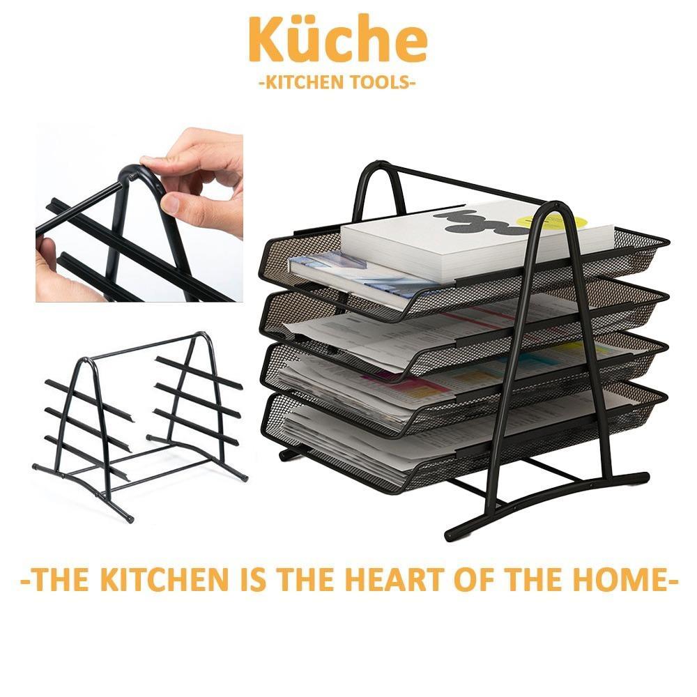 KUCHE Multilayer Organizer Durable Metal Iron Mesh A4 File Holder Pull ...