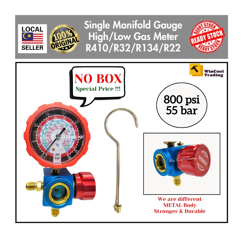 Meter Gas Home/ Car AirCond / Fridge / Single Manifold Gauge/High Low ...