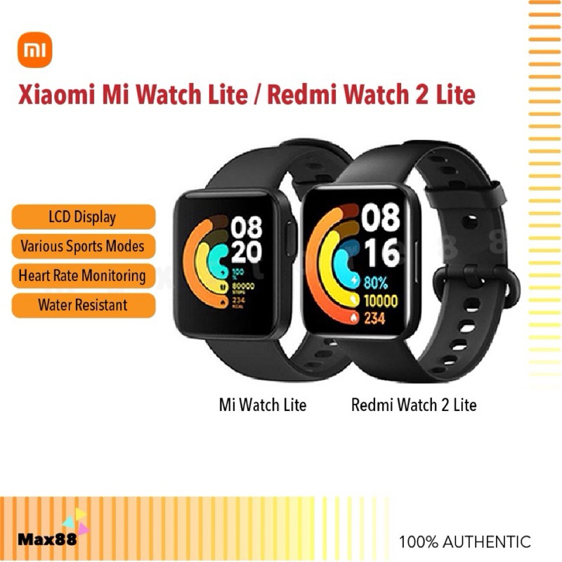 GLOBAL Xiaomi Mi Watch Lite Redmi Watch 2 Lite Smart Watch Waterproof Bluetooth Pedometer Smartwatch Link Mi Home app Shopee Malaysia