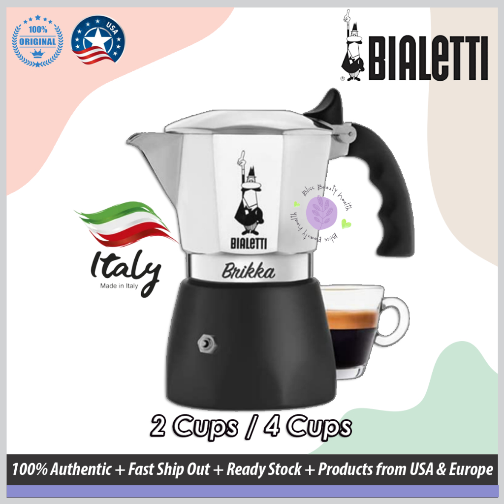Bialetti New Brikka, Moka Pot, the Only Stovetop Coffee Maker Capable of Producing a Crema