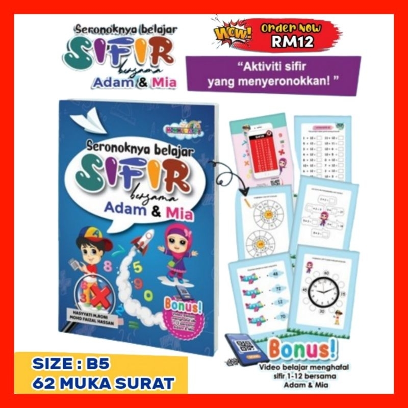 BUKU LATIHAN SIFIR | BUKU SERONOKNYA BELAJAR SIFIR BERSAMA ADAM & MIA ...