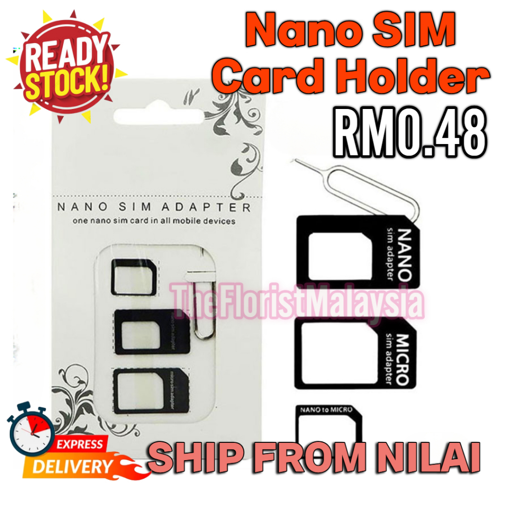 🔥4 𝒊𝒏 1🔥Nano SIM Card Holder Universal Adapter Converter Kit Nano To ...