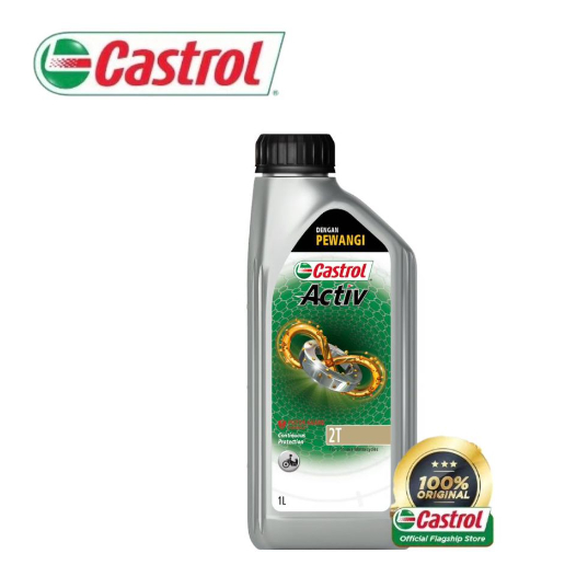 CASTROL 2T ACTIV 100% ORIGINAL MINYAK HITAM MOTORCYCLE ENGINE OIL 1L ...